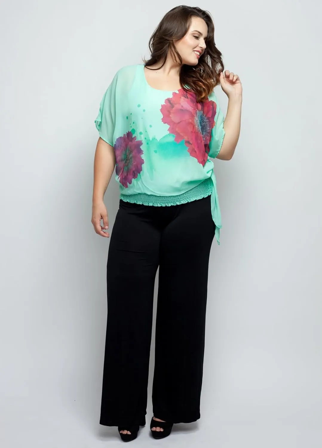 Women's Plus Size Curvy Soft Comfy Stretchy Sustainable Modal from Beech Trees Palazzo Pants