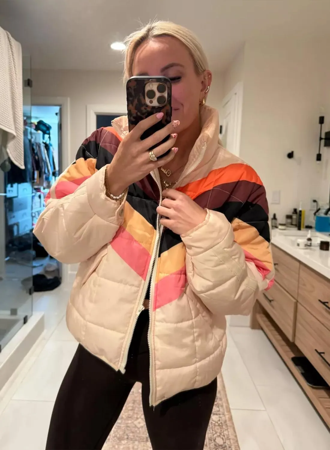 Women's Quilted Jackets Oversized Packable Shine Puffer Coat Long Sleeve Zip Up Outerwear Pullover with Pockets