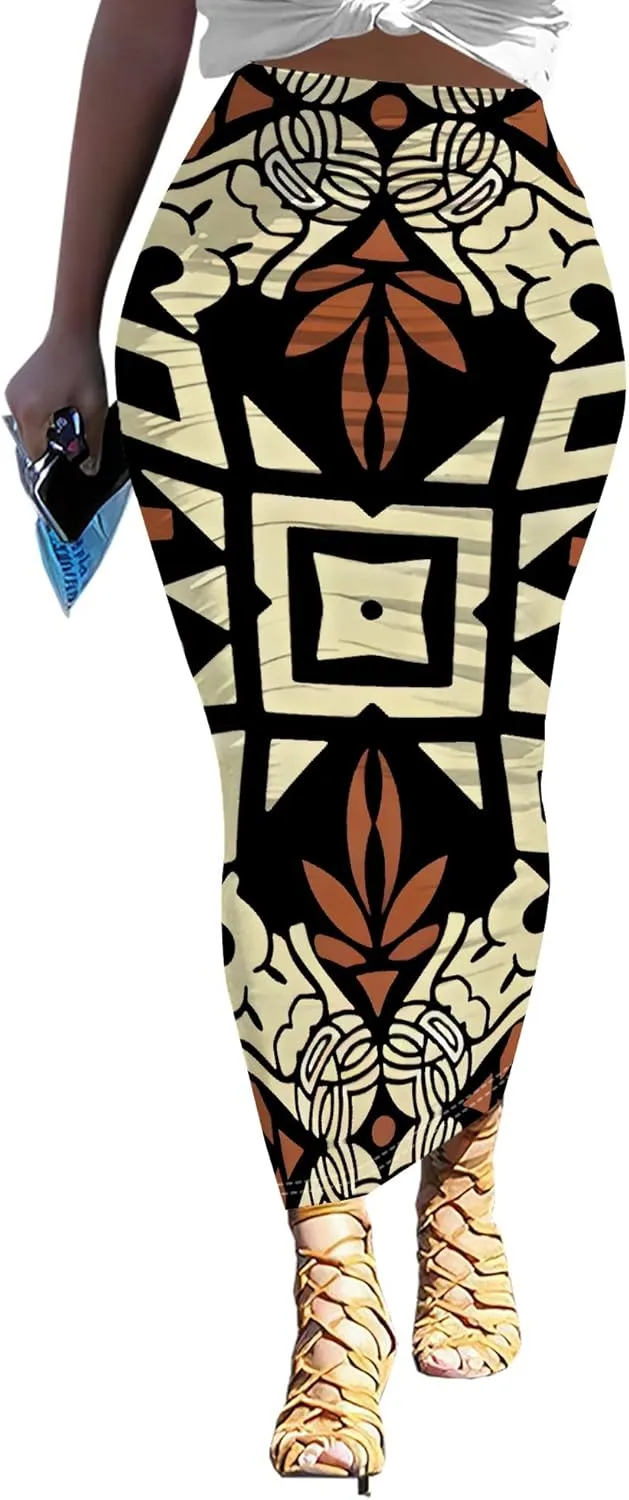 Women's Sexy Bodycon High Waist Stretchy Work Pencil Skirts Dress Casual Fitted Ruched Maxi Long Bodycon Going Out Outfit