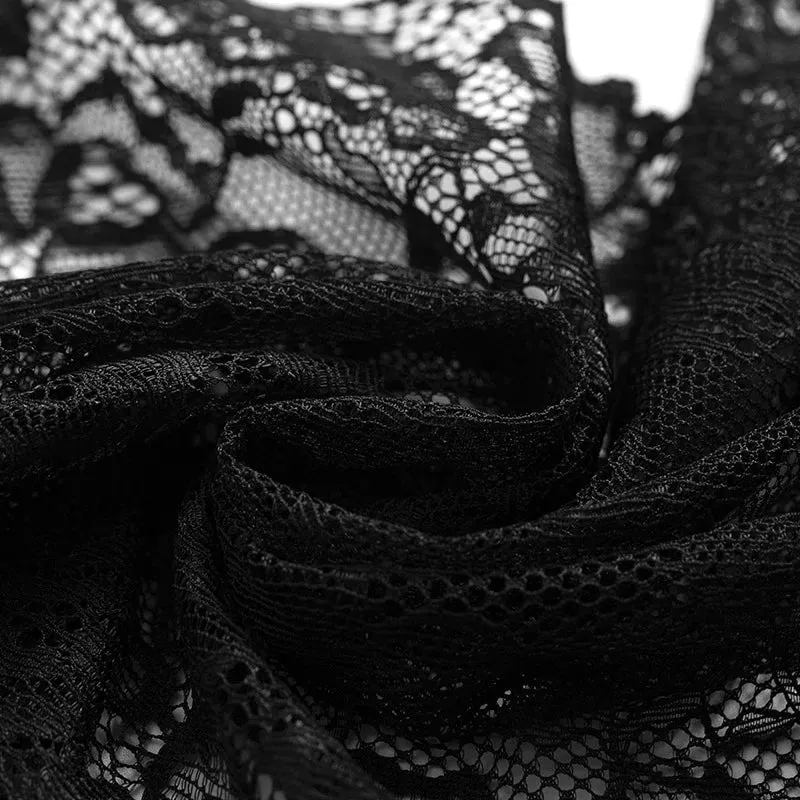 Women's Sexy Lace See-Through Pajamas Black Pink Breathable Comfortable Suspender Shorts