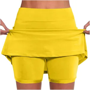 Womens Skorts with Pockets Tummy Control Skorts for Women High Waist Athletic Sports Pants Skirt Lounge Bottom Shorts