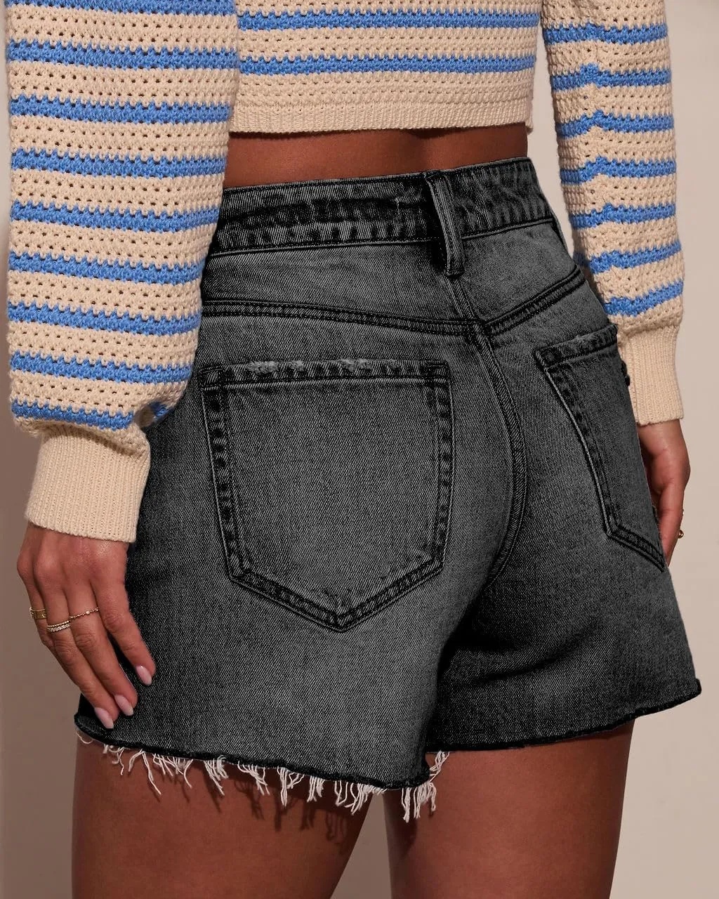 Womens Summer Mid Waisted Denim Jeans Shorts Cutoff Stretchy Hot Denim Shorts