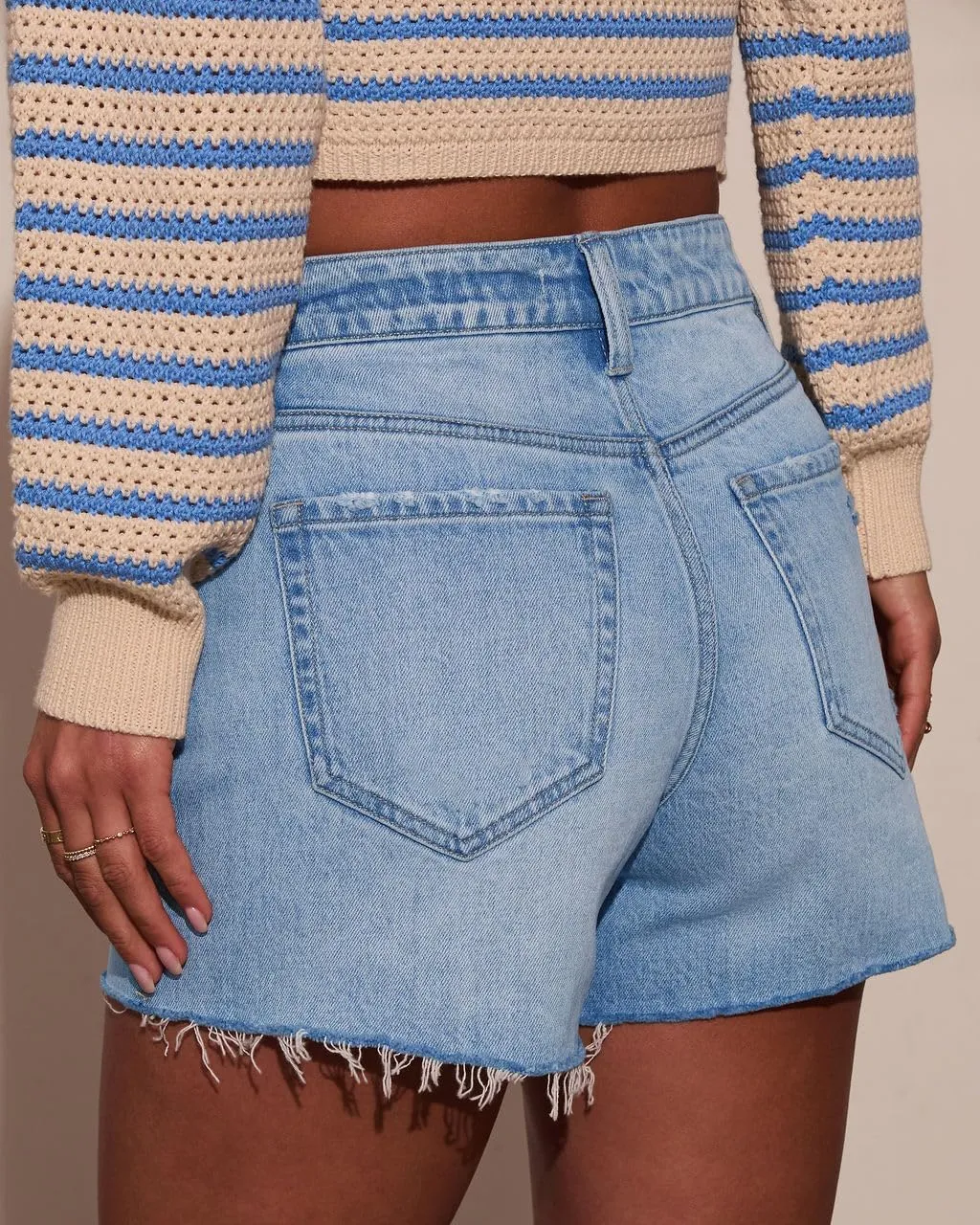 Womens Summer Mid Waisted Denim Jeans Shorts Cutoff Stretchy Hot Denim Shorts