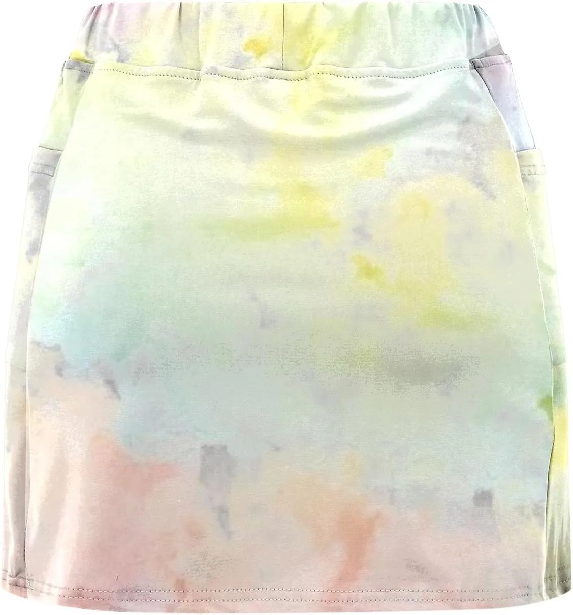 Women's Tennis Golf Mini Skirts with Pockets Casual High Waisted Elastic Tie Dye Skorts Summer Workout Skirt Inner Shorts