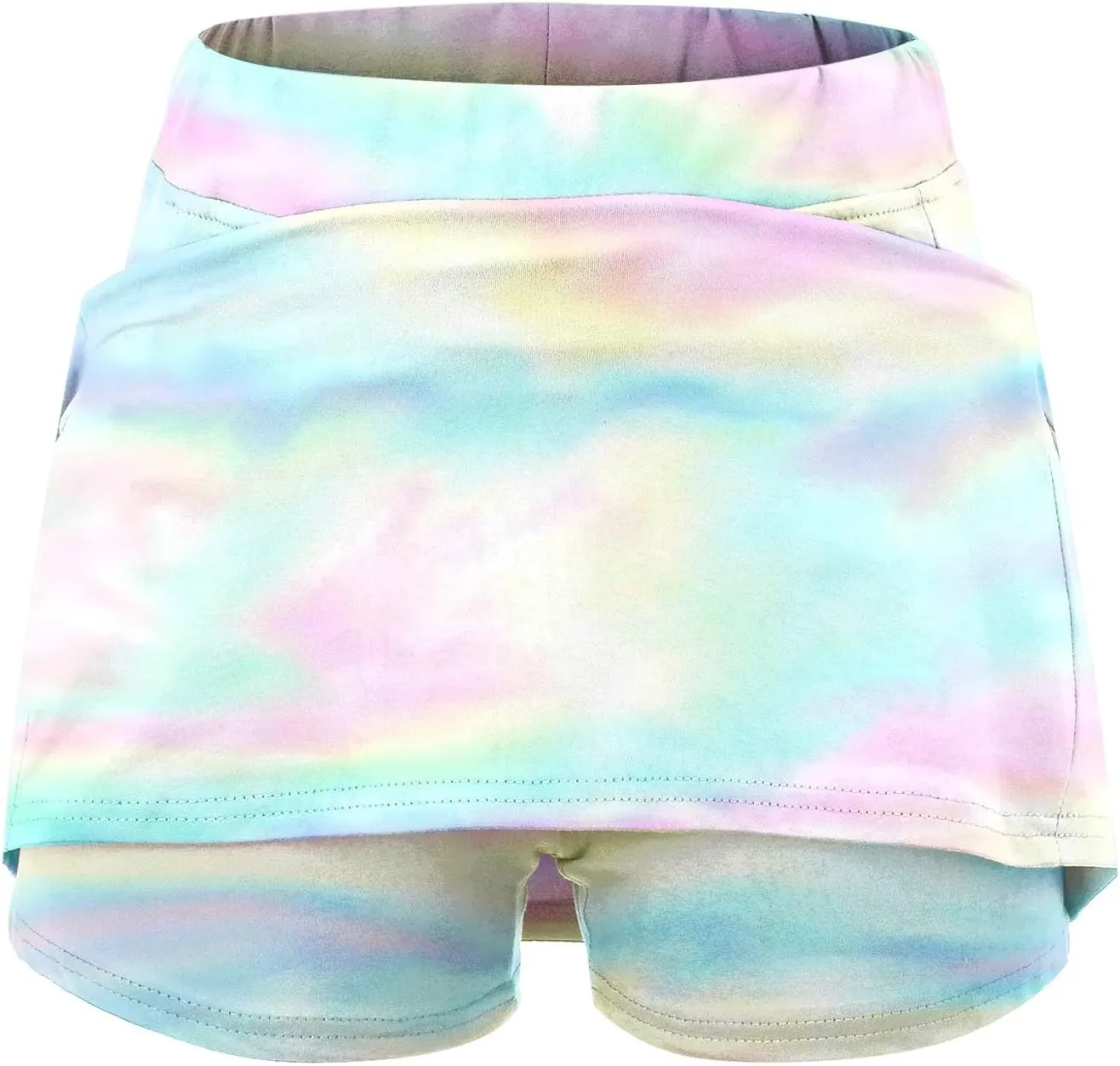 Women's Tennis Golf Mini Skirts with Pockets Casual High Waisted Elastic Tie Dye Skorts Summer Workout Skirt Inner Shorts