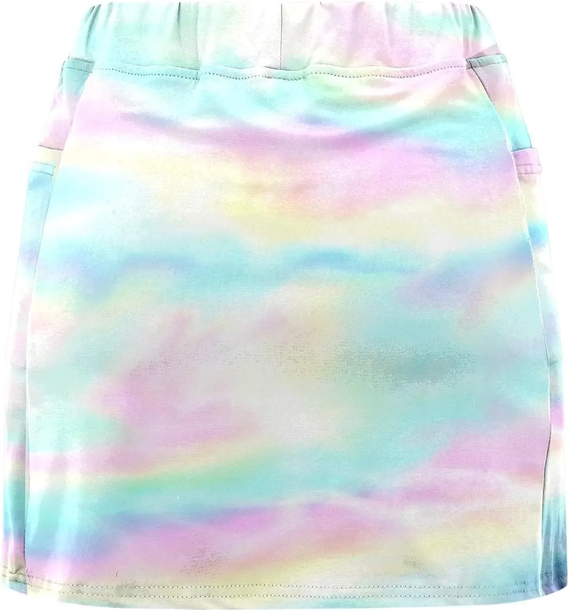 Women's Tennis Golf Mini Skirts with Pockets Casual High Waisted Elastic Tie Dye Skorts Summer Workout Skirt Inner Shorts
