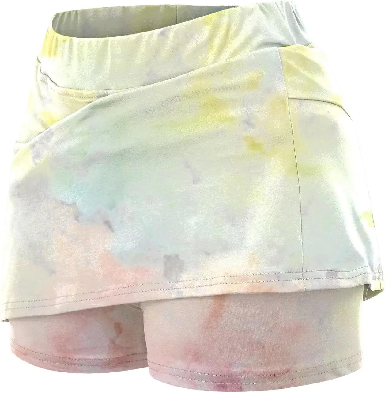 Women's Tennis Golf Mini Skirts with Pockets Casual High Waisted Elastic Tie Dye Skorts Summer Workout Skirt Inner Shorts