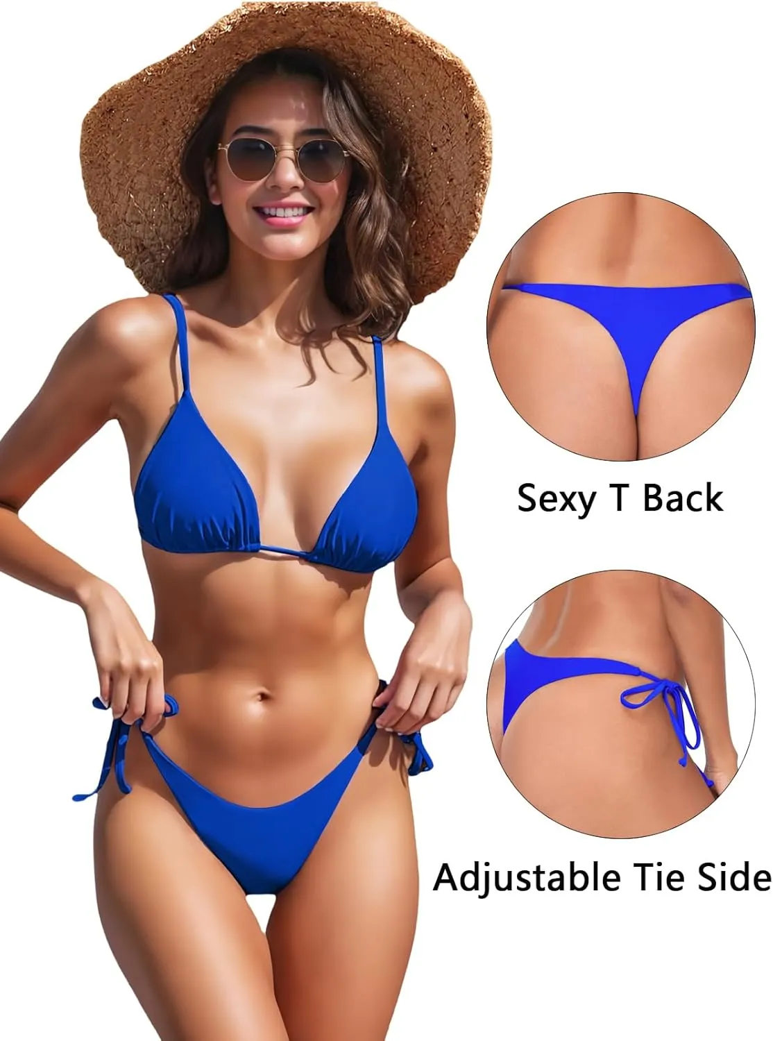 Women's Thong Bikini Bottom Tie Side String Bikini Bottoms for Women