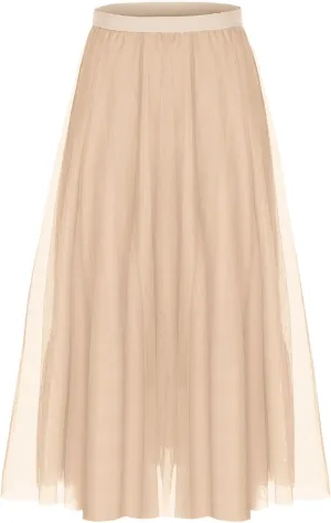 Womens Tulle Skirt Elegant Pleated Skirts for Women Midi Length Elastic Waist Skirts Party Evening A Line Tutu Skirts