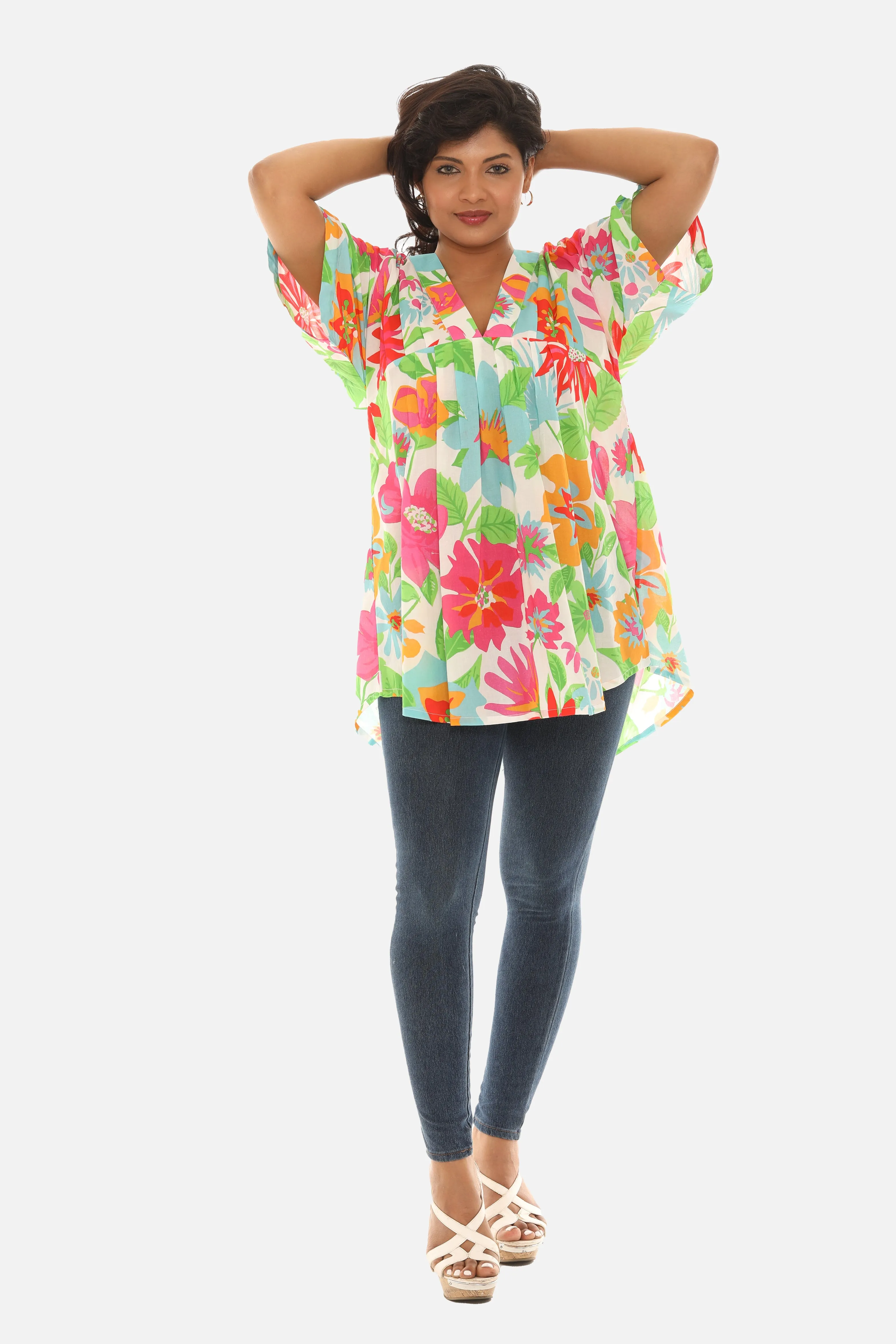 Women's V-Neck Floral Cover Up/Top