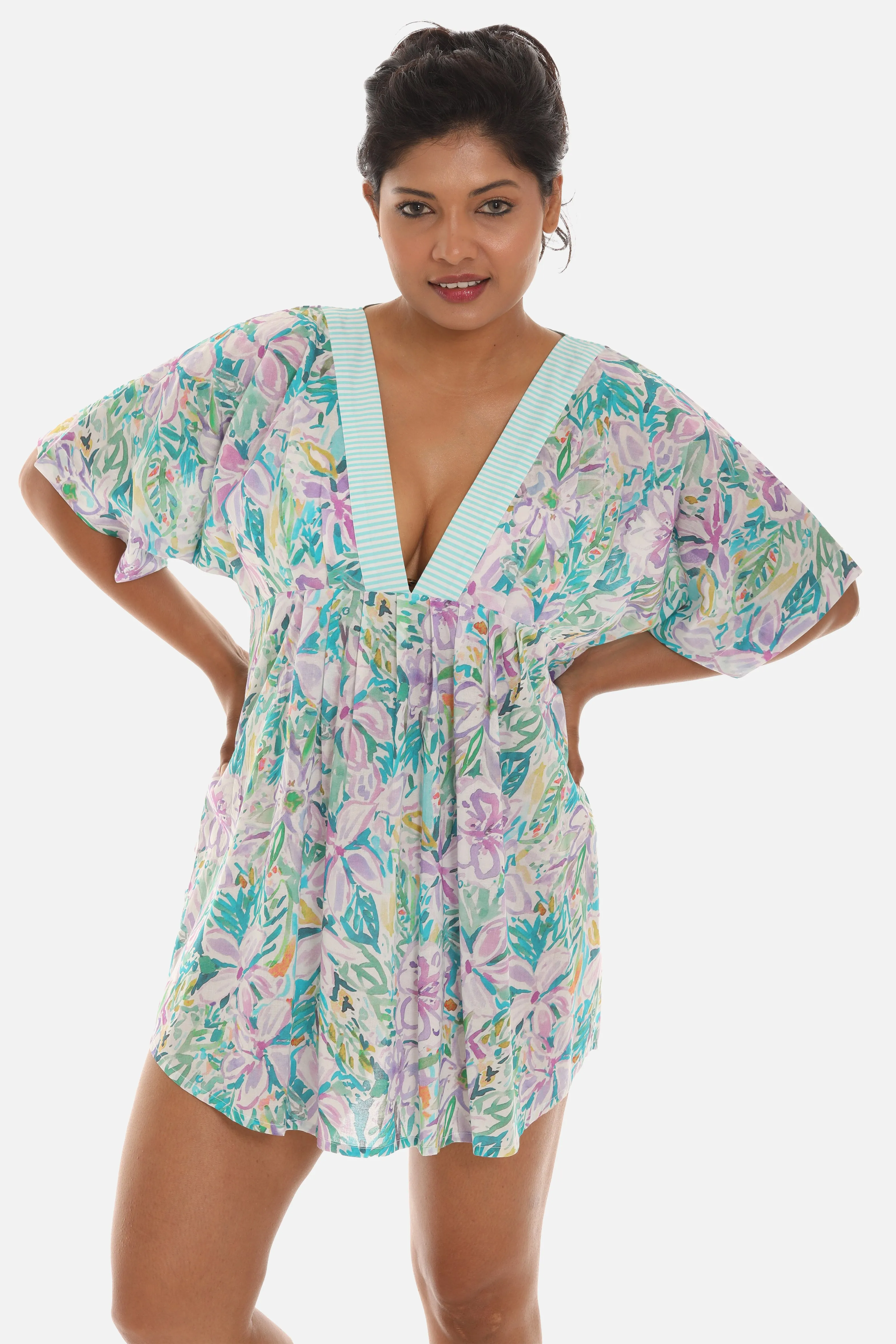 Women's V-Neck Printed Cover Up/Top