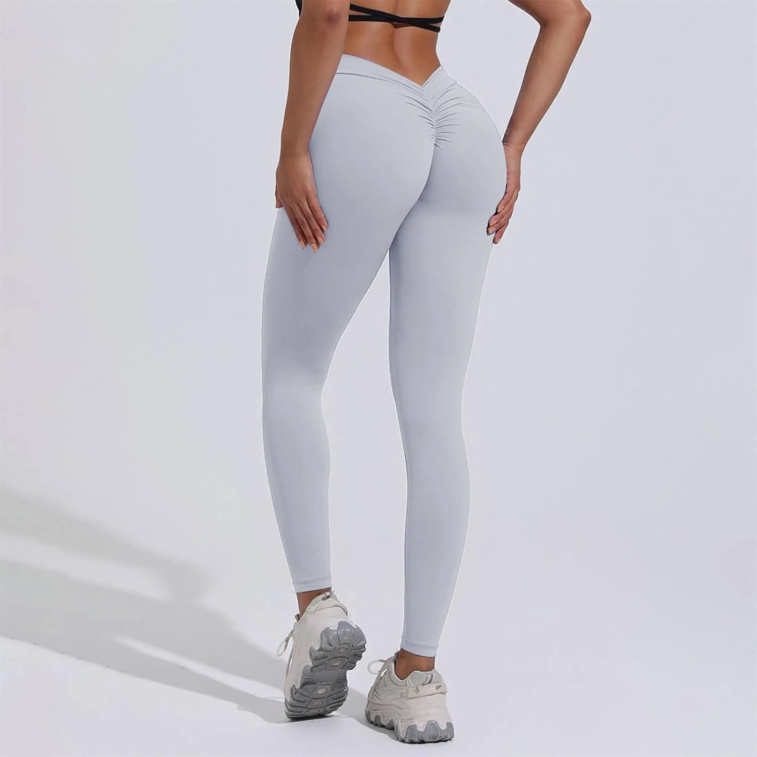 Workout Sets for Women Full Length Micro Elastic Fashion Soft Daily Transparent White Ash S 5XL Fall & Winter Winter