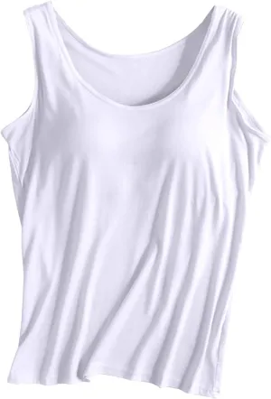 Workout T Shirts For Women Built In Sports Bra Crewneck Sleeveless Workout Tank Top with Built in Bra Yoga Camisole