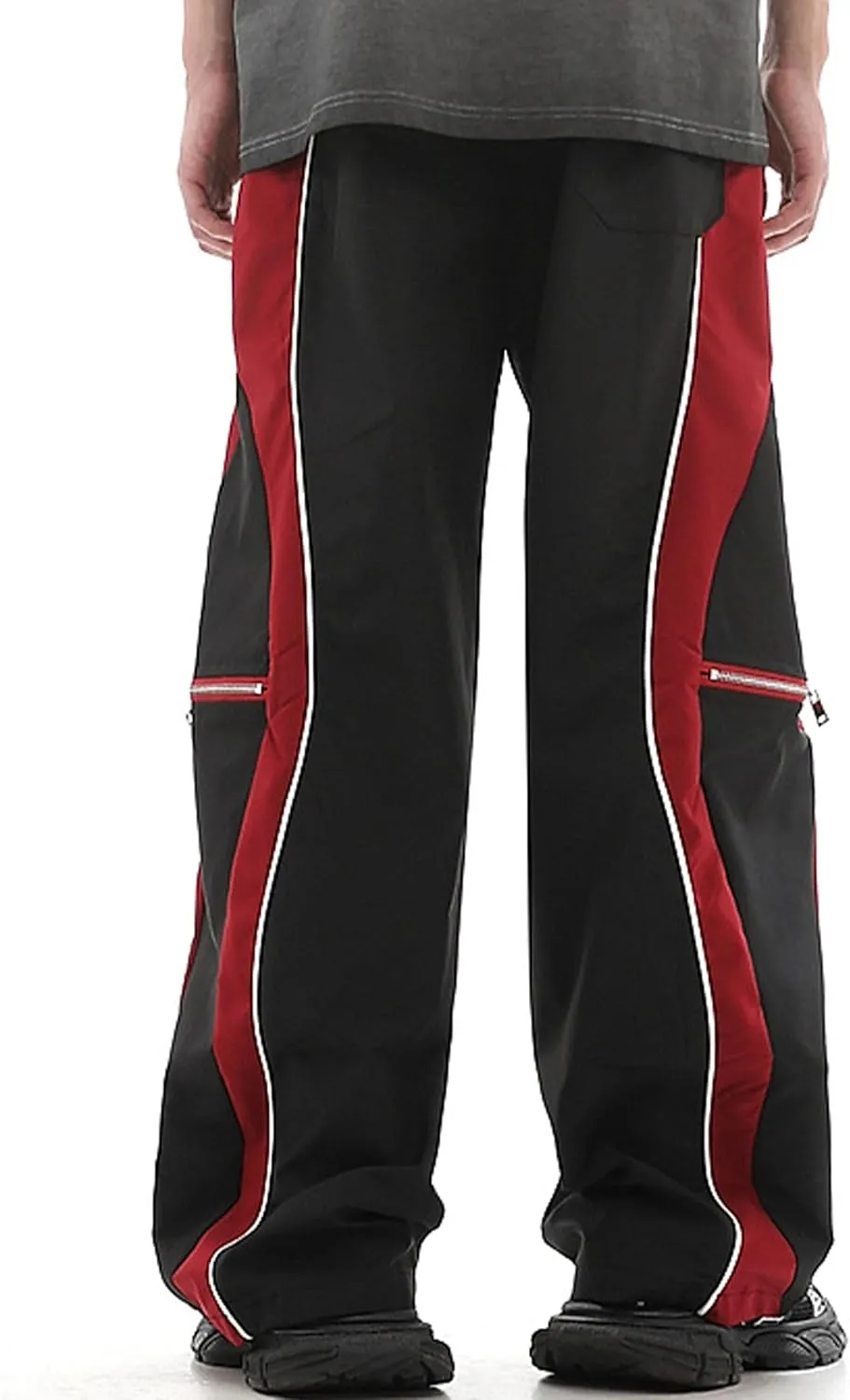 Y2k Track Pants Men Baggy Sweatpants Hip Hop Striped Pants Wide Leg Parachute Pants Streetwear