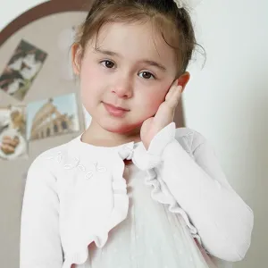 Yanmucy Toddler Little Girls Cardigan Long Sleeve Cotton Sweater Toddler Kids Lightweight Knit Button Cover Up for 1-8 Years