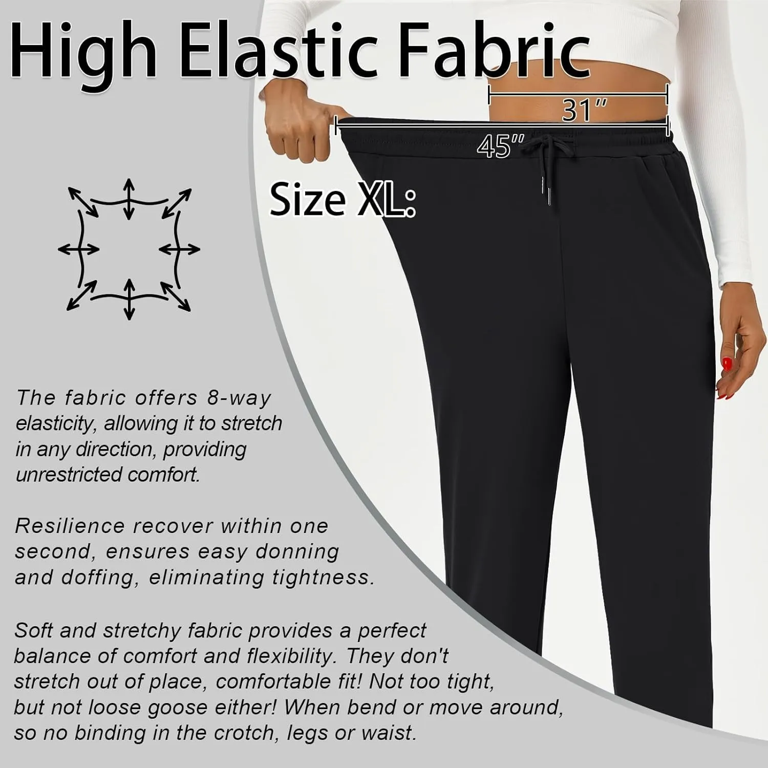 YOYOYOGA Sweatpants for Women Stretchy Joggers with Pockets Soft Baggy Workout Pants Gym Jogging Track Pants