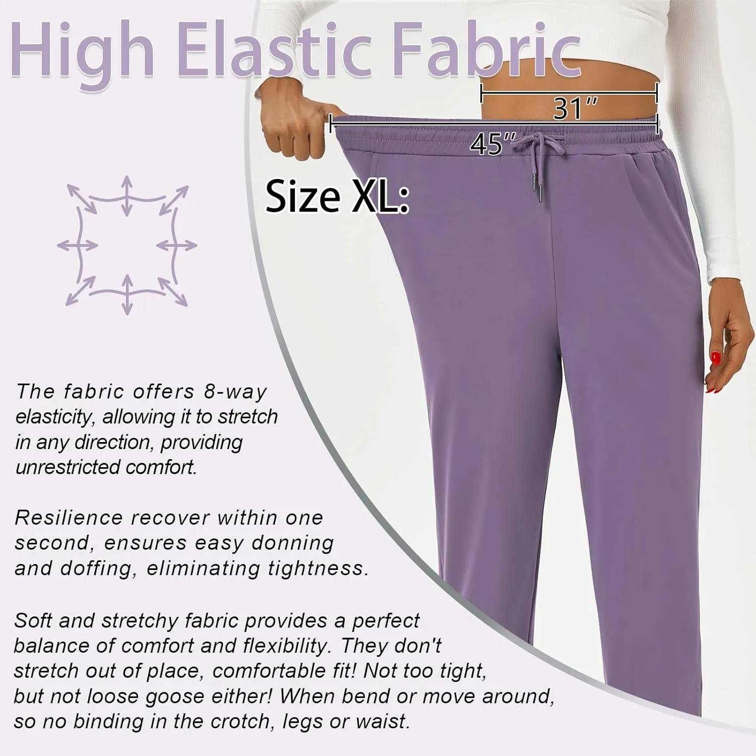 YOYOYOGA Sweatpants for Women Stretchy Joggers with Pockets Soft Baggy Workout Pants Gym Jogging Track Pants