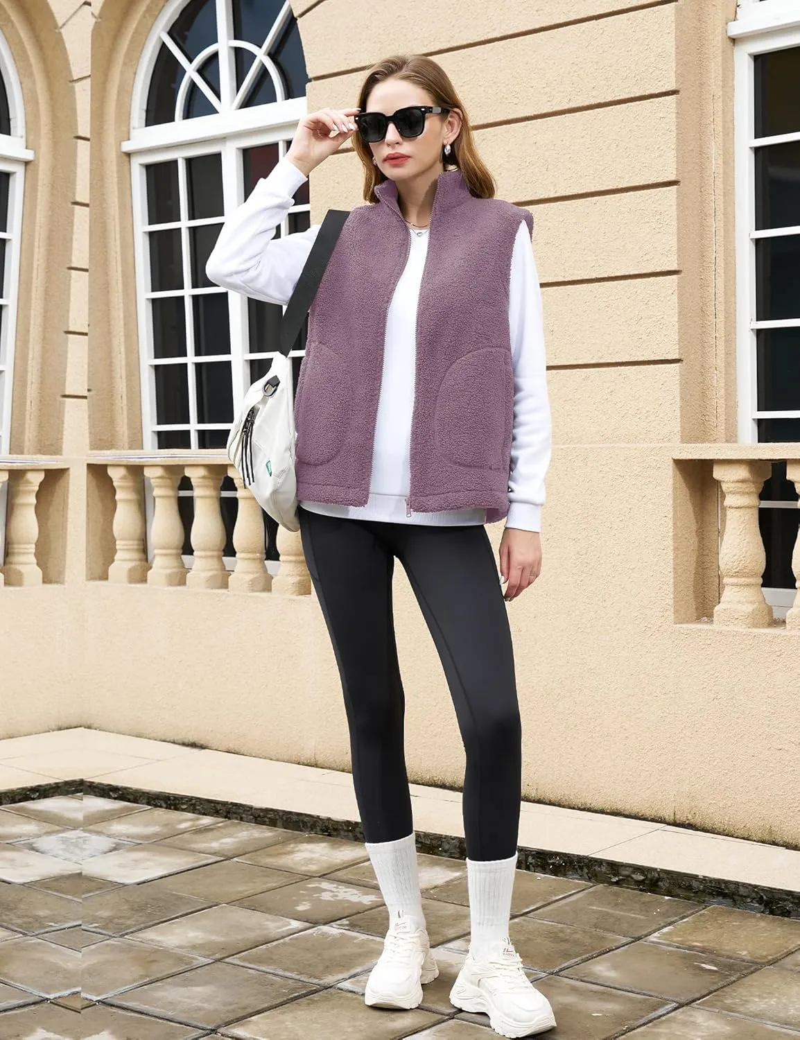 YUCOLEN Womens Polar Fleece Vest Outerwear with 4 Pockets Soft Lightweight Sleeveless Coat for Women with Full Zipper