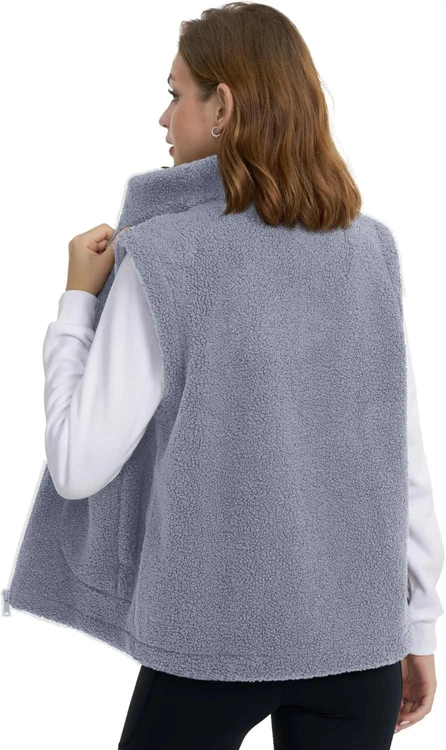 YUCOLEN Womens Polar Fleece Vest Outerwear with 4 Pockets Soft Lightweight Sleeveless Coat for Women with Full Zipper