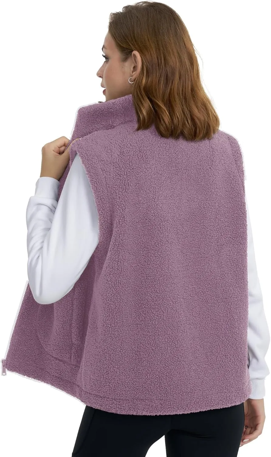 YUCOLEN Womens Polar Fleece Vest Outerwear with 4 Pockets Soft Lightweight Sleeveless Coat for Women with Full Zipper