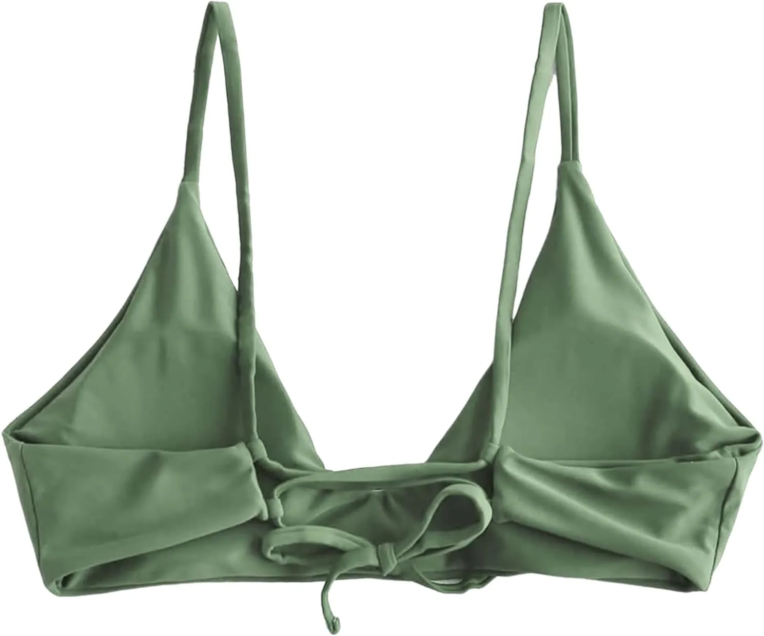 ZAFUL Women's Tie Back Bikini Top Solid Push Up Padded Bralette Swimsuit Bathing Suits Top