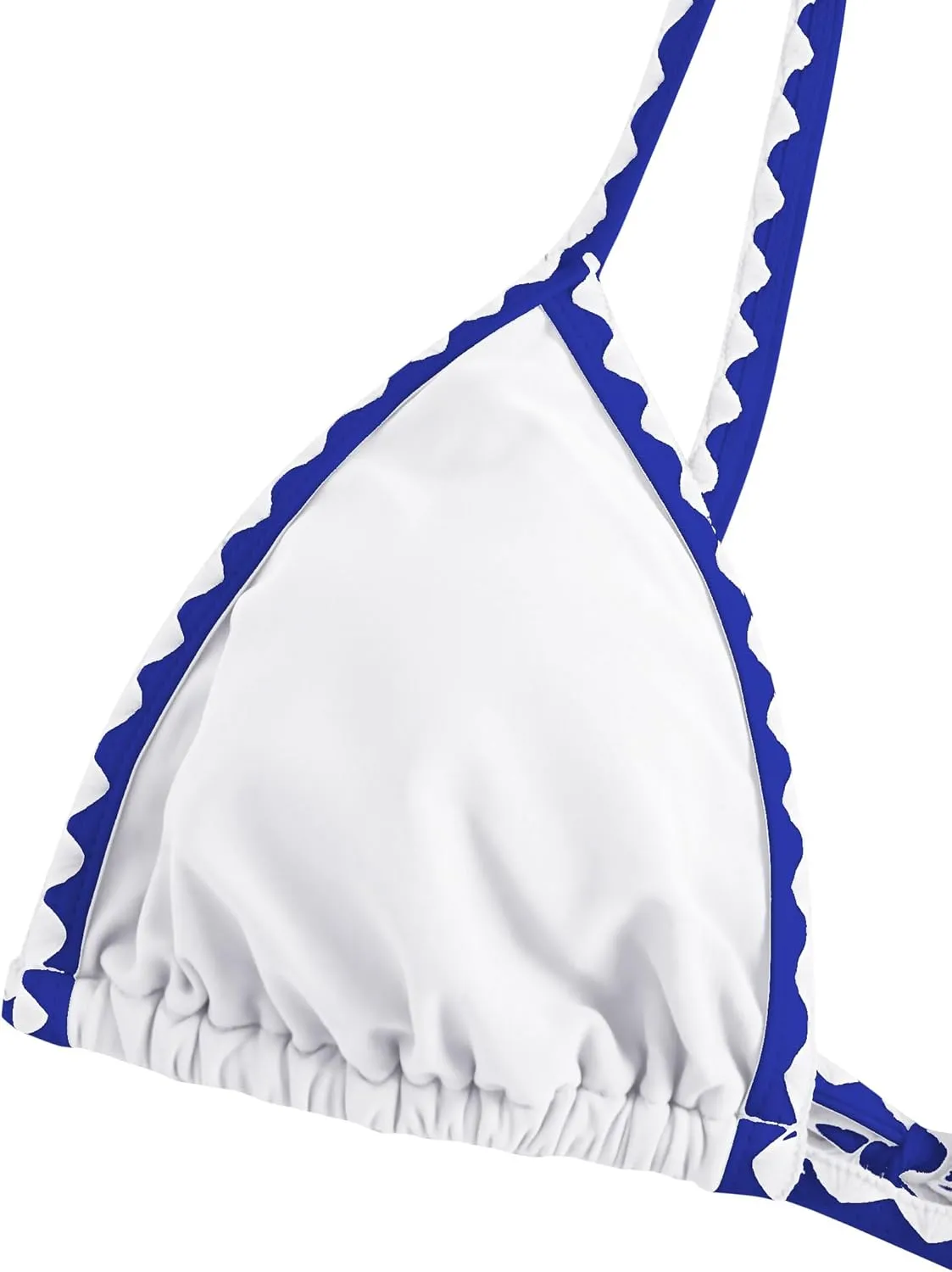 ZAFUL Women's Triangle Bikini Tie Side Whip Stitch String Bikini Two Piece Swimsuit Bathing Suits