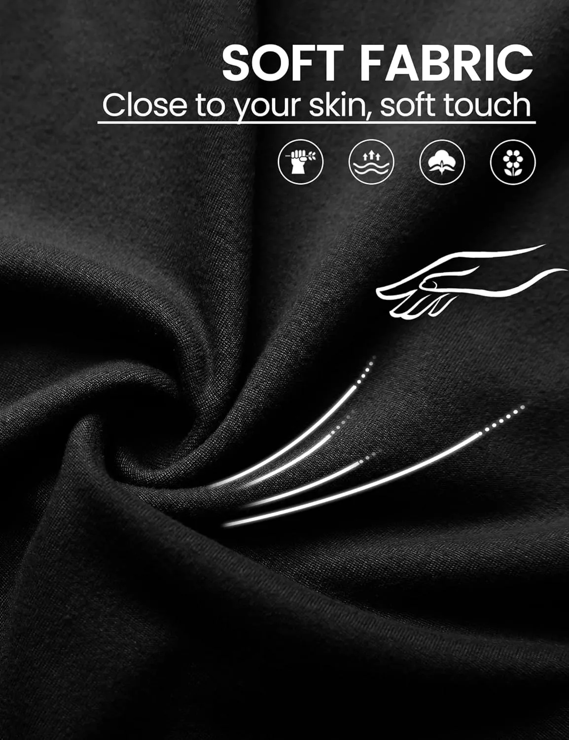 ZOOSIXX Soft Black Pajama Pants for Women, Wide Leg Comfy Casual Lounge Yoga Capri Pants 22'' / 30''