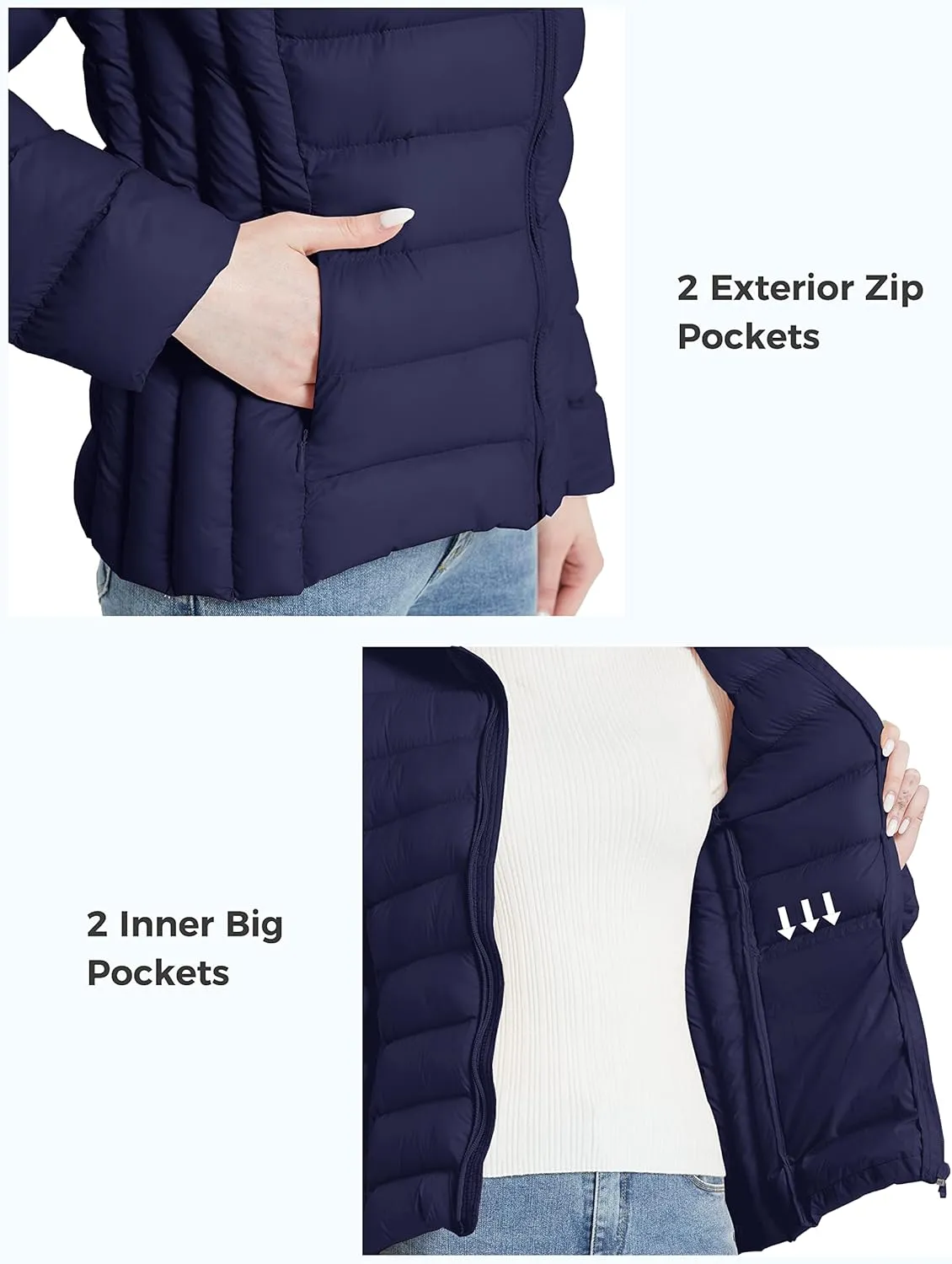 ZSHOW Women's Packable Puffer Jacket Windproof Lightweight Winter Coat